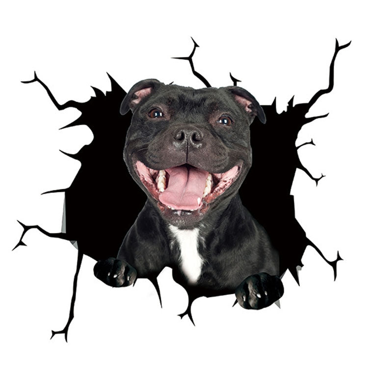 7 PCS Animal Wall Stickers Puppy Hole Car Window Static Sticker