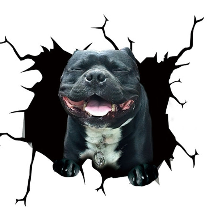 7 PCS Animal Wall Stickers Puppy Hole Car Window Static Sticker