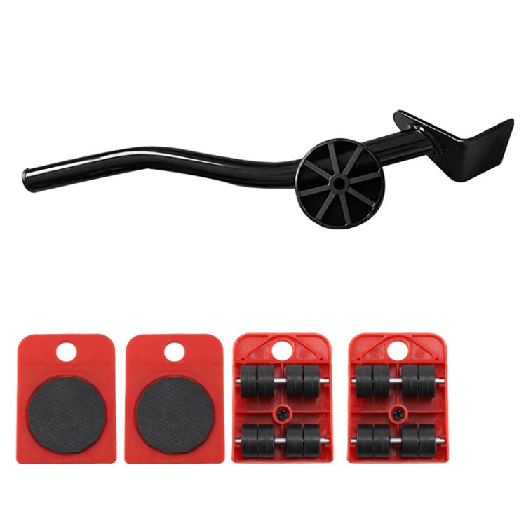 CY-0102 5 in 1 Household Moving Bed Heavy Object Moving Pulley Furniture Shifter Multifunctional Carrier, Model: Red Black Pry Bar (150KG)