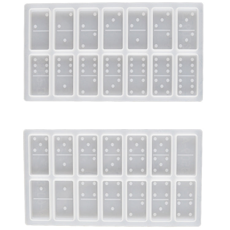 2 PCS DIY Domino Mold Crystal Epoxy Number Plate Mold(Set of MD3509 A + B)