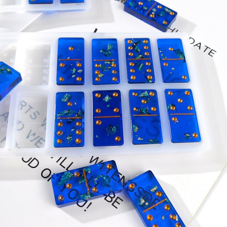 2 PCS DIY Domino Mold Crystal Epoxy Number Plate Mold(Set of MD3509 A + B)