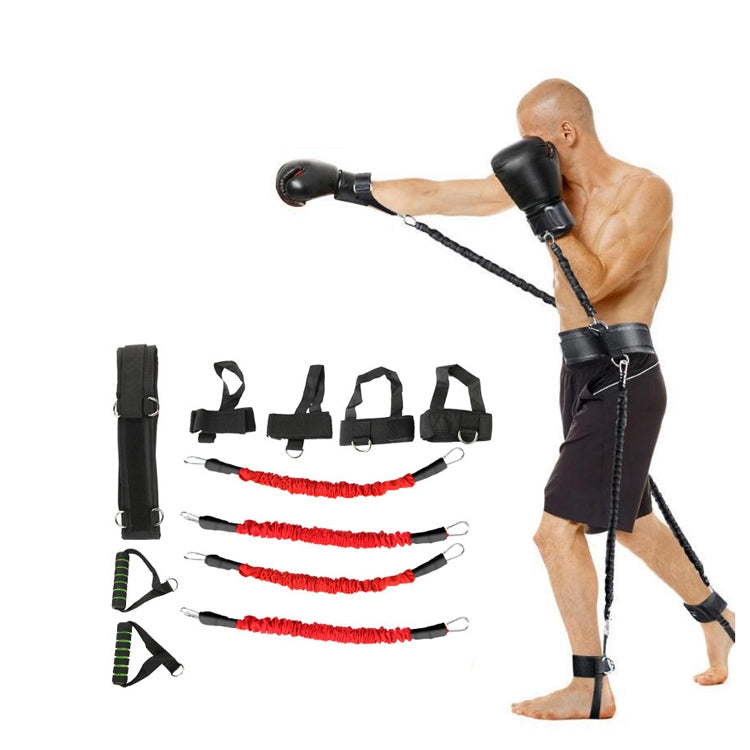 Bounce Trainer Fitness Resistance Band Boxing Suit Latex Tube Tension Rope Leg Waist Trainer, Weight: 80 Pounds