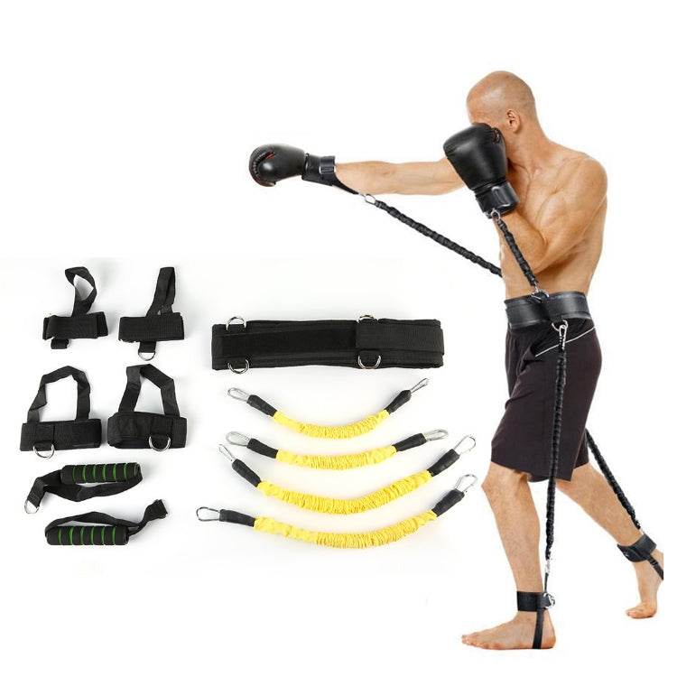Bounce Trainer Fitness Resistance Band Boxing Suit Latex Tube Tension Rope Leg Waist Trainer, Weight: 80 Pounds