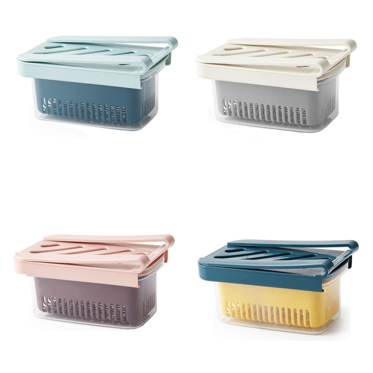 2 PCS TM20004 Refrigerator Fresh-Keeping Drain Box Kitchen Transparent Storage Box, Specification: Drawable Drainable Sealing Box(Random Color Delivery)