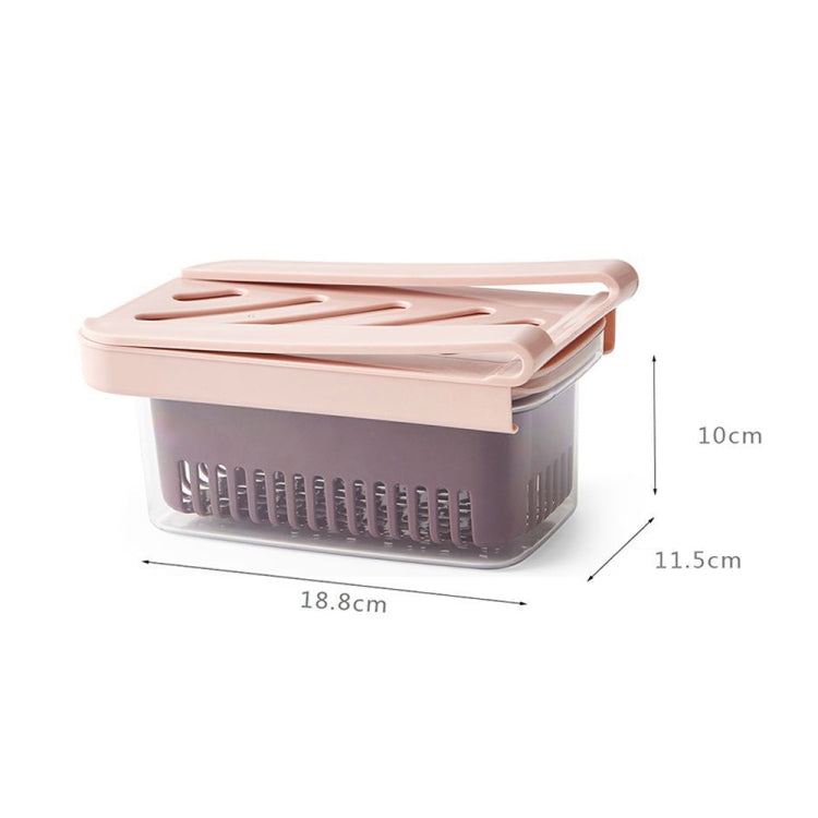 2 PCS TM20004 Refrigerator Fresh-Keeping Drain Box Kitchen Transparent Storage Box, Specification: Drawable Drainable Sealing Box(Random Color Delivery)