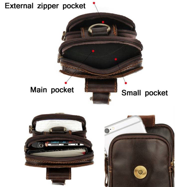 6384 Men Lightweight Sports Mobile Phone Bag Retro Belt Waist Bag