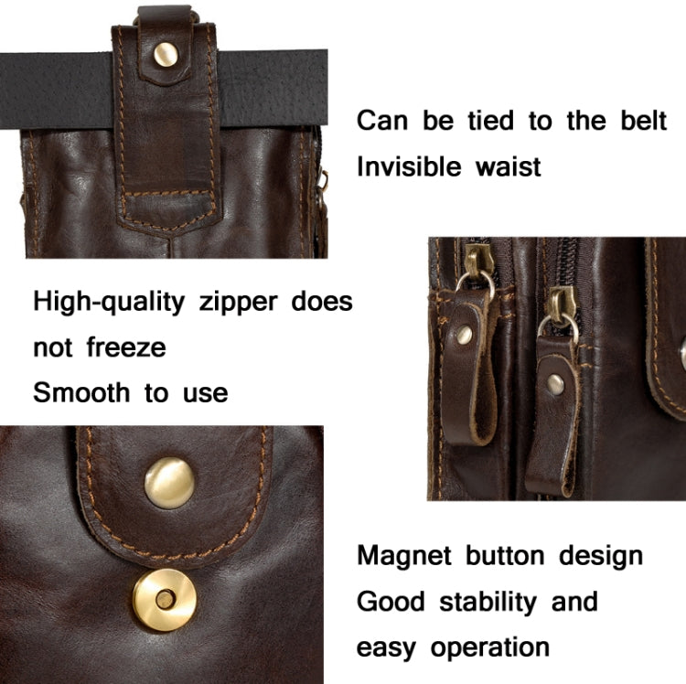 6384 Men Lightweight Sports Mobile Phone Bag Retro Belt Waist Bag
