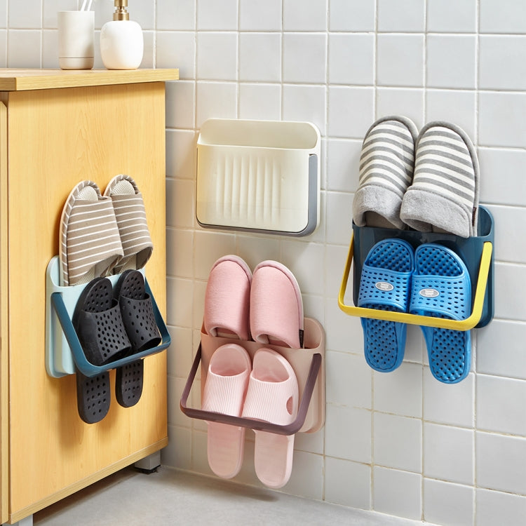 2 PCS TM20005 Non-Marking Double-Layer Shoe Racks Wall-Mounted Shoe Storage Shelf, Random Color Delivery
