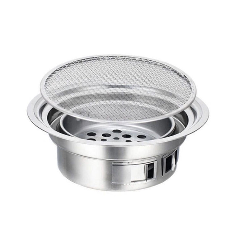 Household Stainless Steel Charcoal Barbecue Stove Outdoor Camping Portable Charcoal Stove Set, Size: 40cm