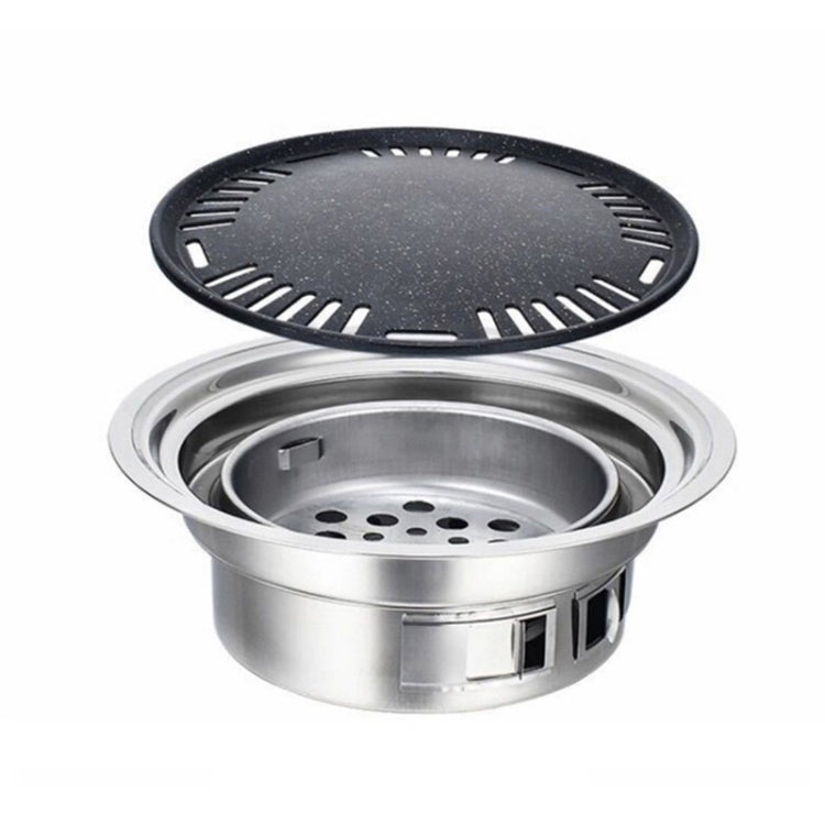 Household Stainless Steel Charcoal Barbecue Stove Outdoor Camping Portable Charcoal Stove Set, Size: 40cm