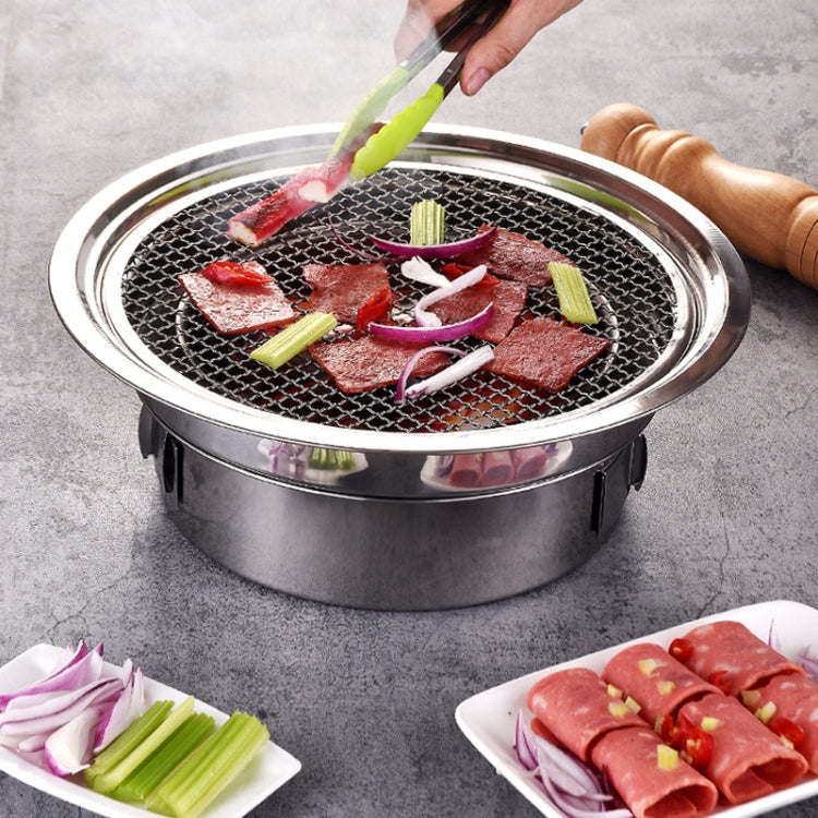 Household Stainless Steel Charcoal Barbecue Stove Outdoor Camping Portable Charcoal Stove Set, Size: 40cm