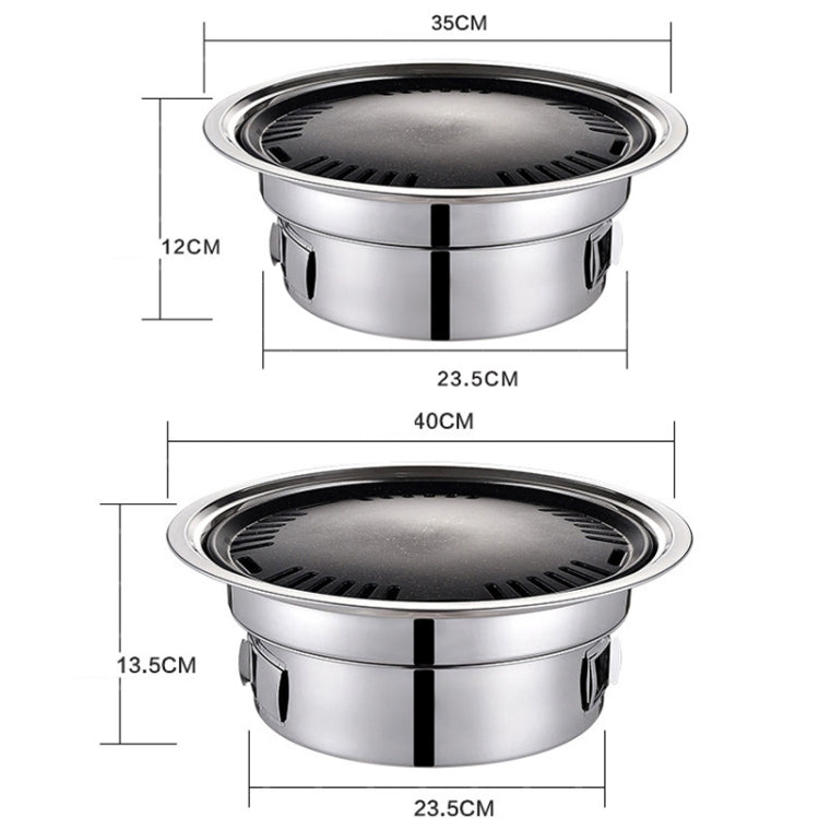 Household Stainless Steel Charcoal Barbecue Stove Outdoor Camping Portable Charcoal Stove Set, Size: 40cm