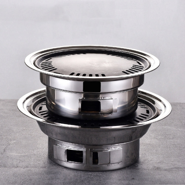 Household Stainless Steel Charcoal Barbecue Stove Outdoor Camping Portable Charcoal Stove Set, Size: 40cm