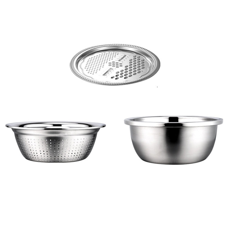 3 in 1 Thickened  Stainless Steel Multifunctional Grater Kitchen Draining And Washing Basin Set