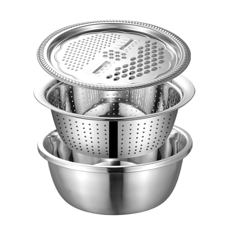 3 in 1 Thickened  Stainless Steel Multifunctional Grater Kitchen Draining And Washing Basin Set