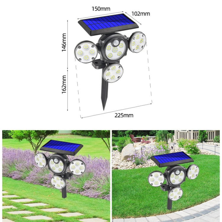 102 COB TG-TY080 Solar Wall Light 4-Head Rotating Outdoor Waterproof Street Light Human Body Induction Garden Lawn Lamp