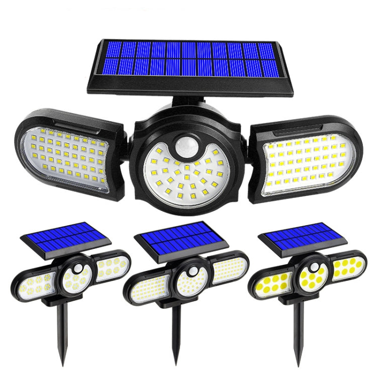 120 LED TG-TY080 3-Heads Rotatable Solar Wall Light Outdoor Waterproof Human Body Induction Garden Lawn Lamp