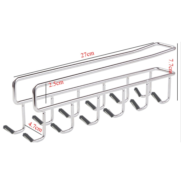 Stainless Steel Cabinets Under Hook Nail-Free Clip-On Hook For Wardrobe Mezzanine(Silver)