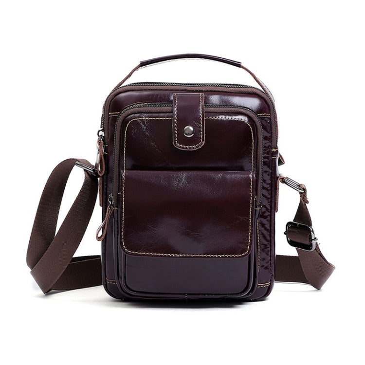 6509 Men Cowhide Multifunctional One-Shoulder Messenger Bag
