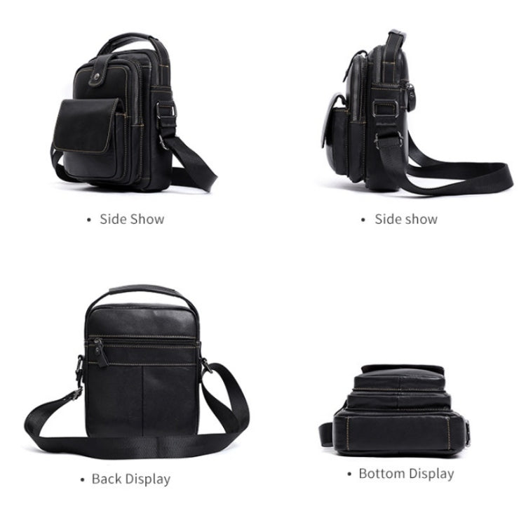 6509 Men Cowhide Multifunctional One-Shoulder Messenger Bag
