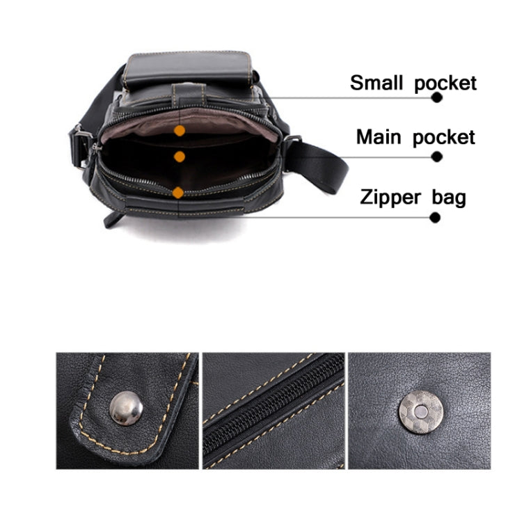 6509 Men Cowhide Multifunctional One-Shoulder Messenger Bag