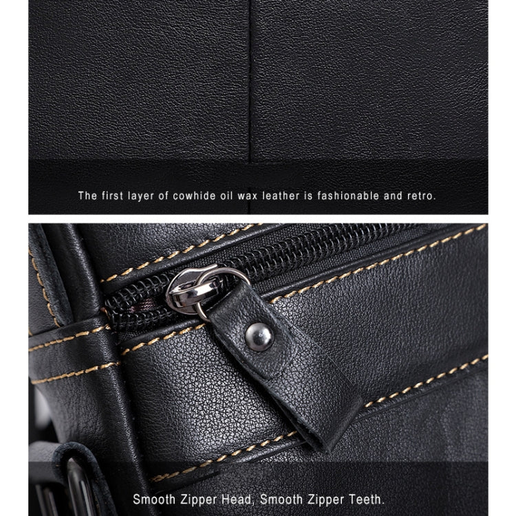 6509 Men Cowhide Multifunctional One-Shoulder Messenger Bag