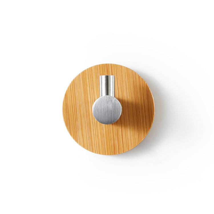 3 PCS Bamboo Hook Bathroom Kitchen Towel Coat Hook Stainless Steel Door Sticky Hook(Single Hook)