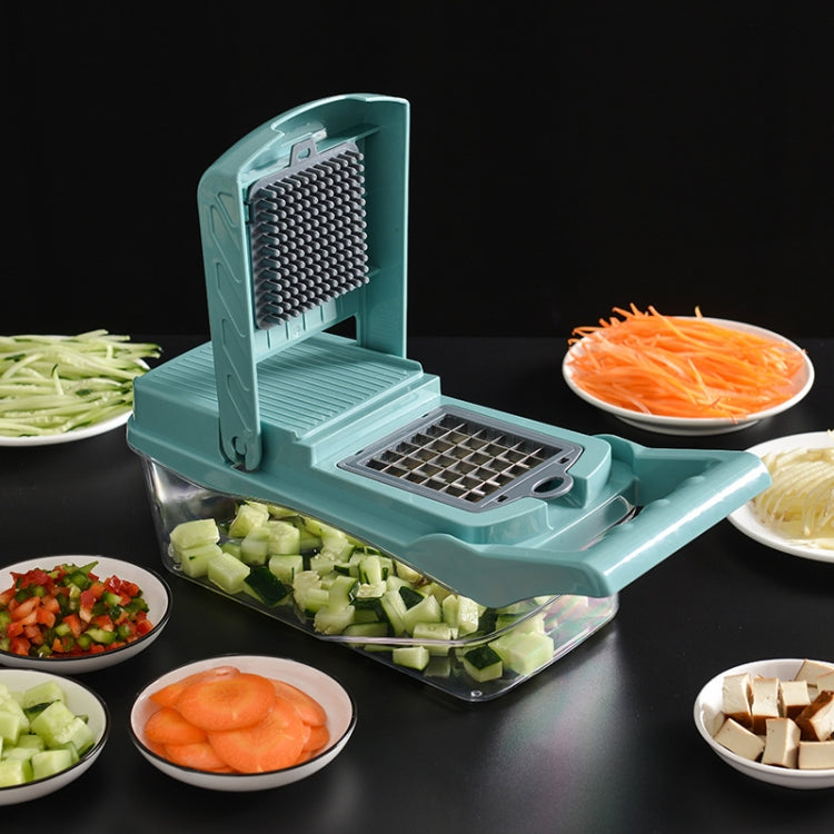 Kitchen Vegetable Cutter Double Panel Multifunctional Diced Vegetable Cutter(Blue)