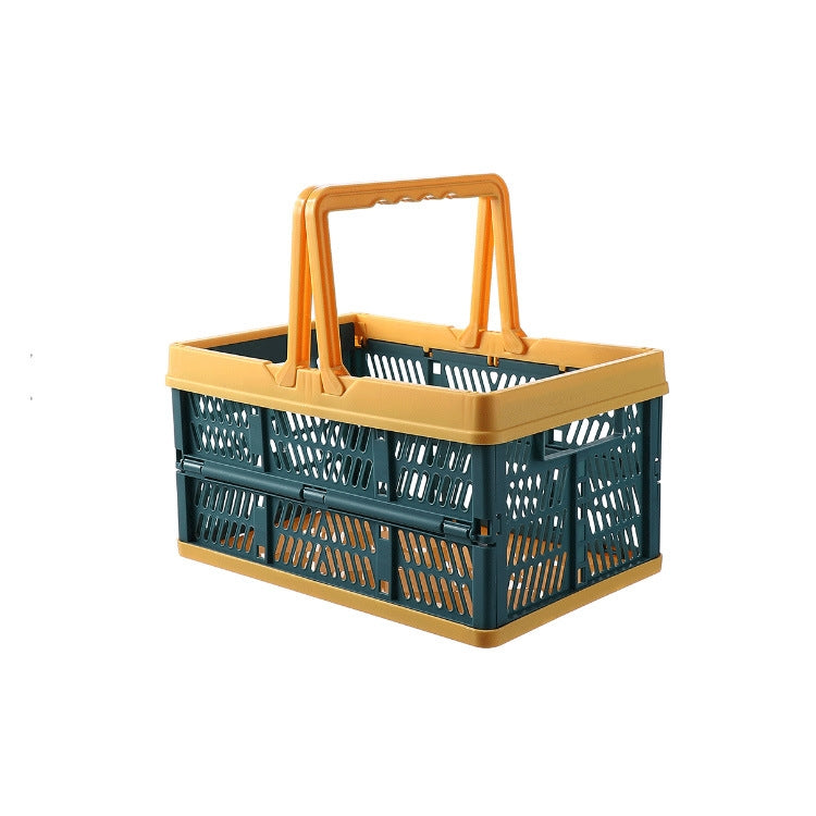 2 PCS Foldable Hand-Plastic Storage Basket Multi-Function Desktop Snack Basket Carry On-Board Storage Basket