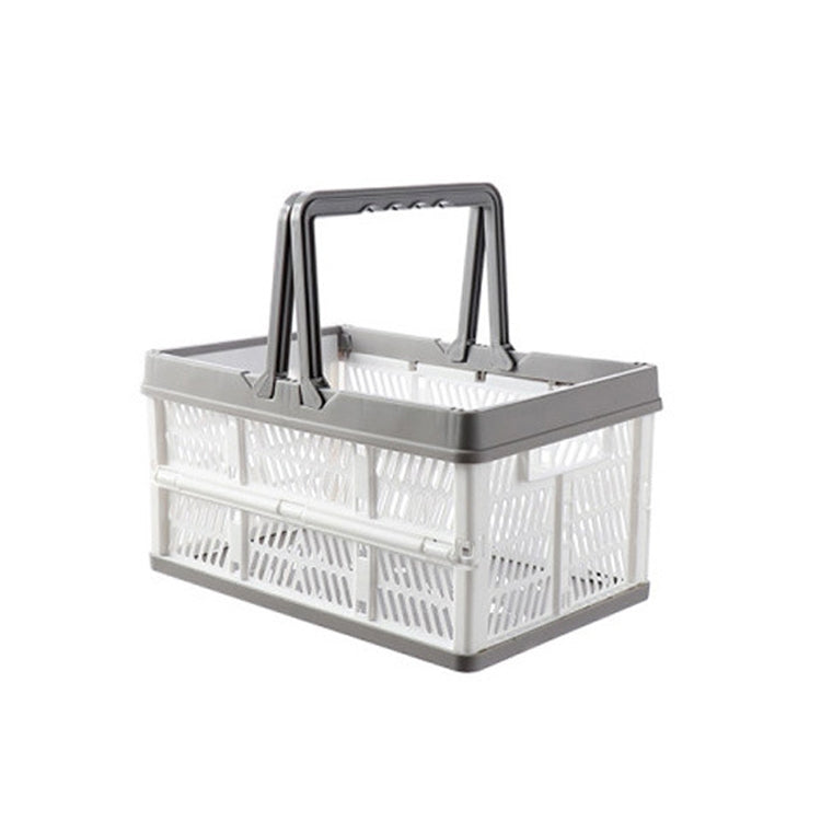 2 PCS Foldable Hand-Plastic Storage Basket Multi-Function Desktop Snack Basket Carry On-Board Storage Basket