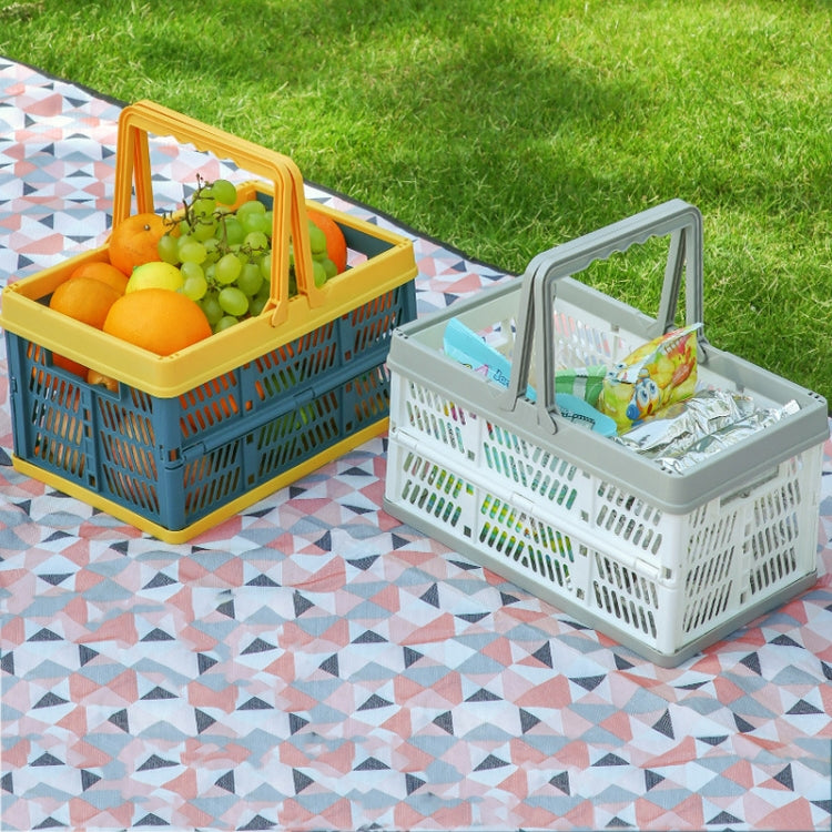 2 PCS Foldable Hand-Plastic Storage Basket Multi-Function Desktop Snack Basket Carry On-Board Storage Basket