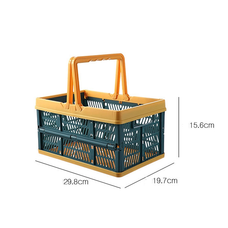 2 PCS Foldable Hand-Plastic Storage Basket Multi-Function Desktop Snack Basket Carry On-Board Storage Basket