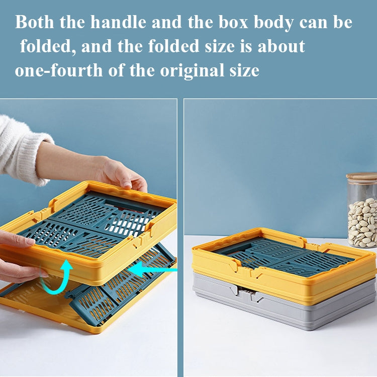 2 PCS Foldable Hand-Plastic Storage Basket Multi-Function Desktop Snack Basket Carry On-Board Storage Basket