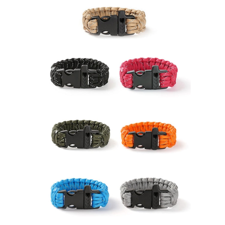 4 PCS Nine-Core Reflective Umbrella Rope Woven Bracelet Survival Whistle Emergency Umbrella Rope Wristband