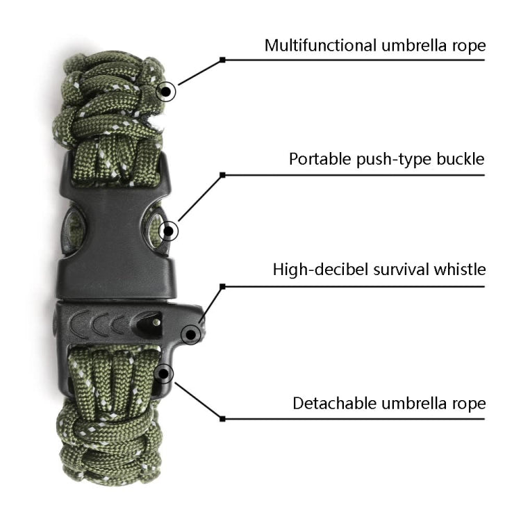 4 PCS Nine-Core Reflective Umbrella Rope Woven Bracelet Survival Whistle Emergency Umbrella Rope Wristband