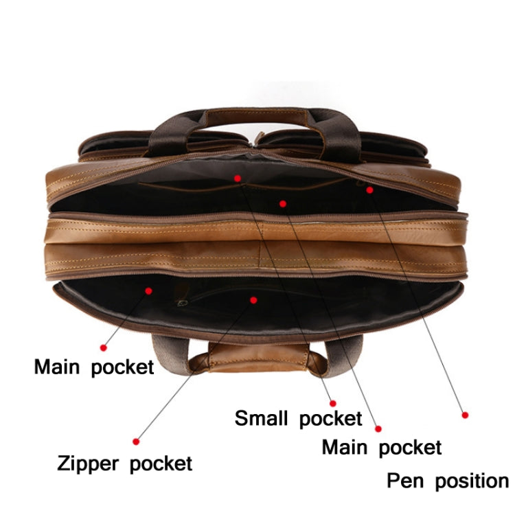 9914 Large-Capacity Men Laptop Bag One-Shoulder Business Briefcase