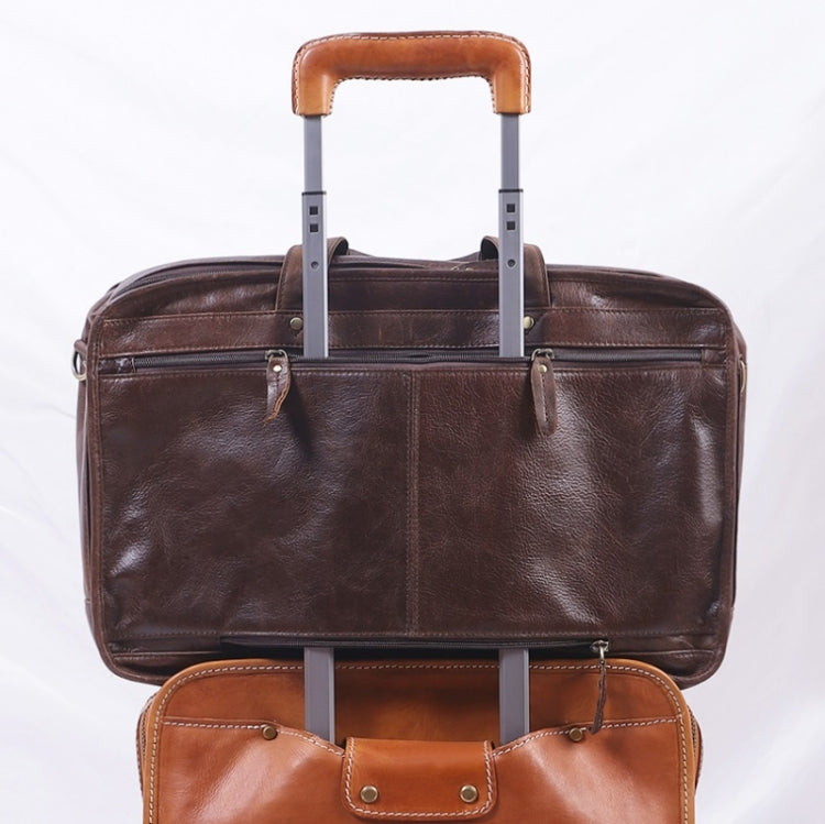 6489 Business Laptop Bag Men Large Capacity Diagonal Briefcase(Oil Coffee)