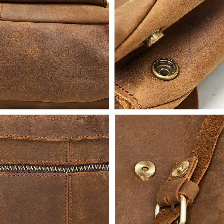 1224 15.6 Inch Men Leather Backpack Large Capacity Computer Bag