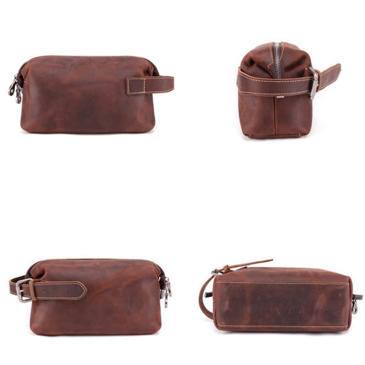 6465 Men Leather Multifunctional Travel Toiletries Storage Clutch