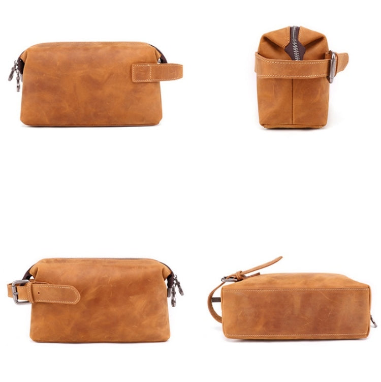 6465 Men Leather Multifunctional Travel Toiletries Storage Clutch