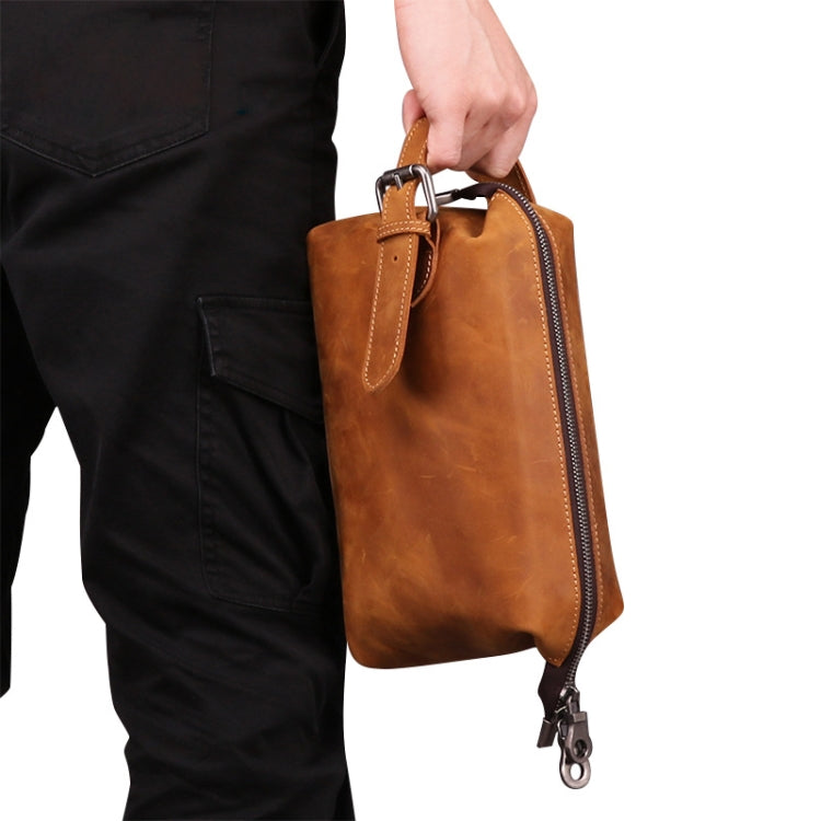 6465 Men Leather Multifunctional Travel Toiletries Storage Clutch