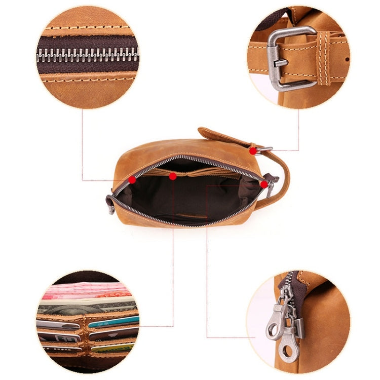 6465 Men Leather Multifunctional Travel Toiletries Storage Clutch
