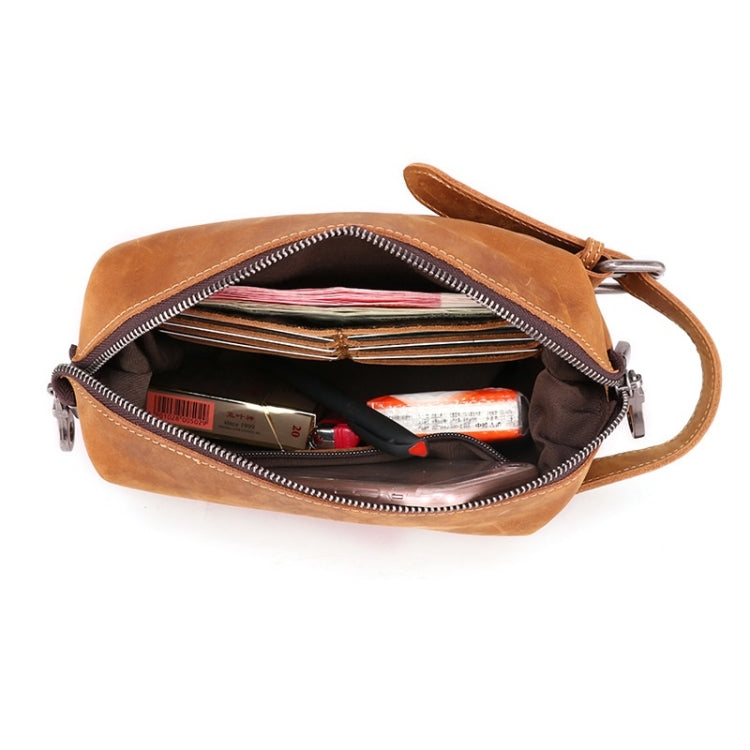 6465 Men Leather Multifunctional Travel Toiletries Storage Clutch