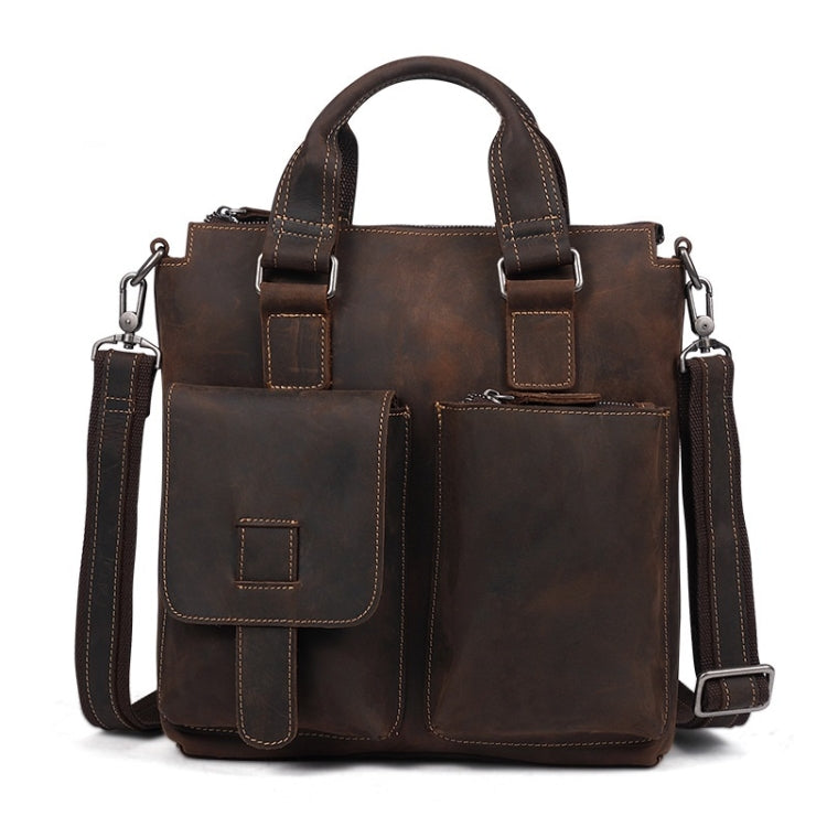 B259 Retro Business Men Bag Vertical Portable Briefcase Messenger Bag, Size: 34x33x6cm