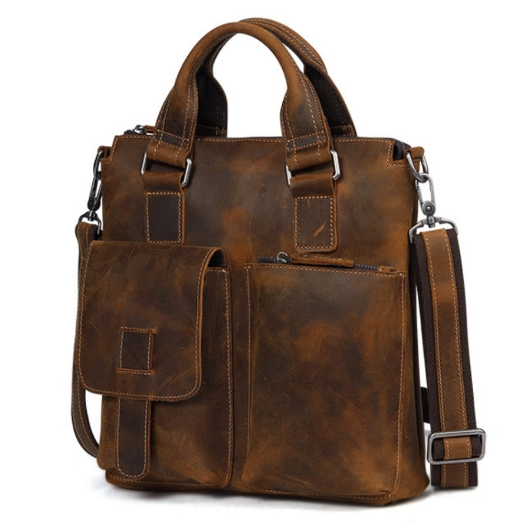 B259 Retro Business Men Bag Vertical Portable Briefcase Messenger Bag, Size: 34x33x6cm