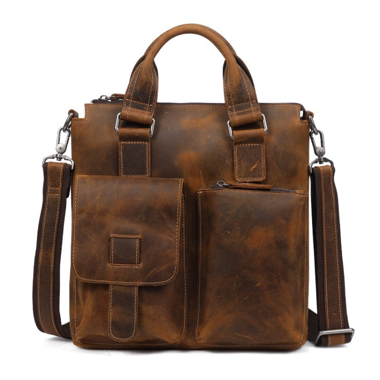 B259 Retro Business Men Bag Vertical Portable Briefcase Messenger Bag, Size: 34x33x6cm