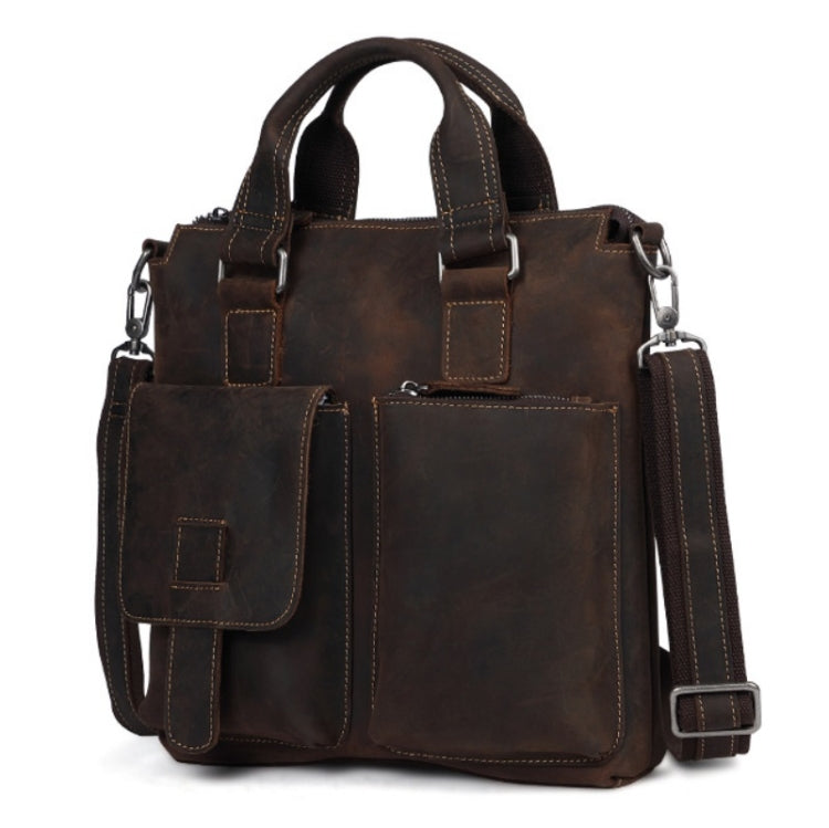 B259 Retro Business Men Bag Vertical Portable Briefcase Messenger Bag, Size: 34x33x6cm