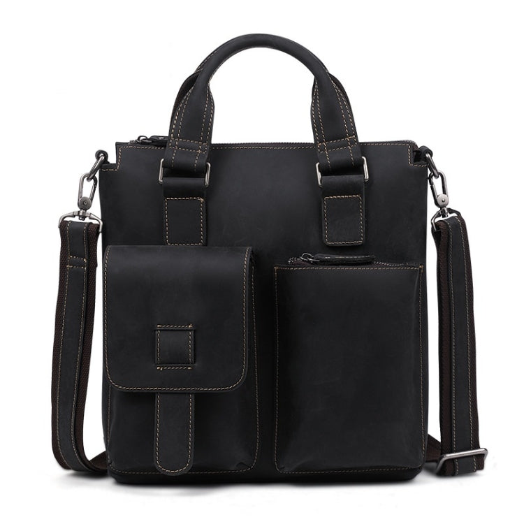 B259 Retro Business Men Bag Vertical Portable Briefcase Messenger Bag, Size: 34x33x6cm