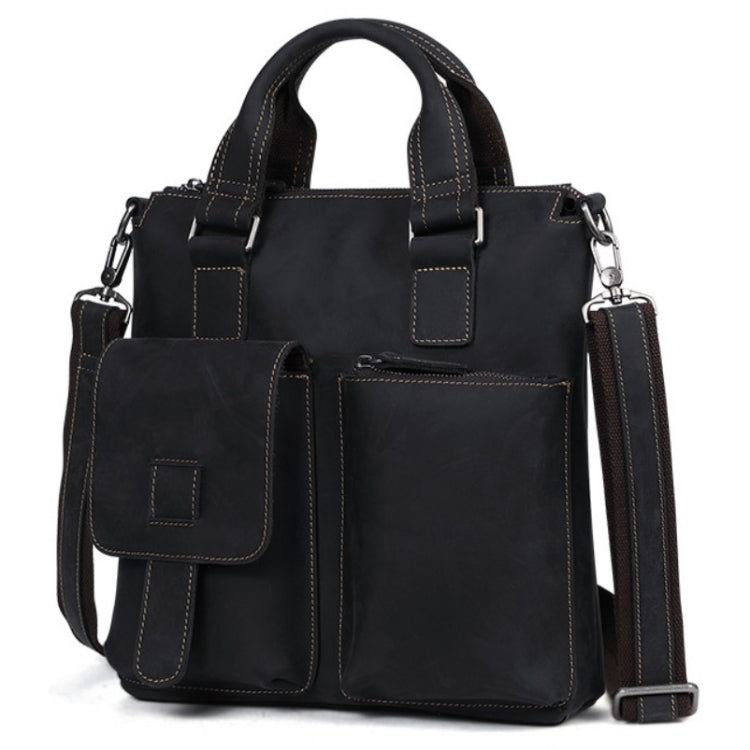 B259 Retro Business Men Bag Vertical Portable Briefcase Messenger Bag, Size: 34x33x6cm
