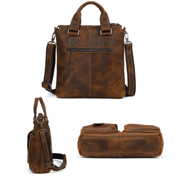 B259 Retro Business Men Bag Vertical Portable Briefcase Messenger Bag, Size: 34x33x6cm